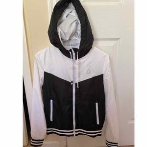 Black and white Reebok zip up jacket